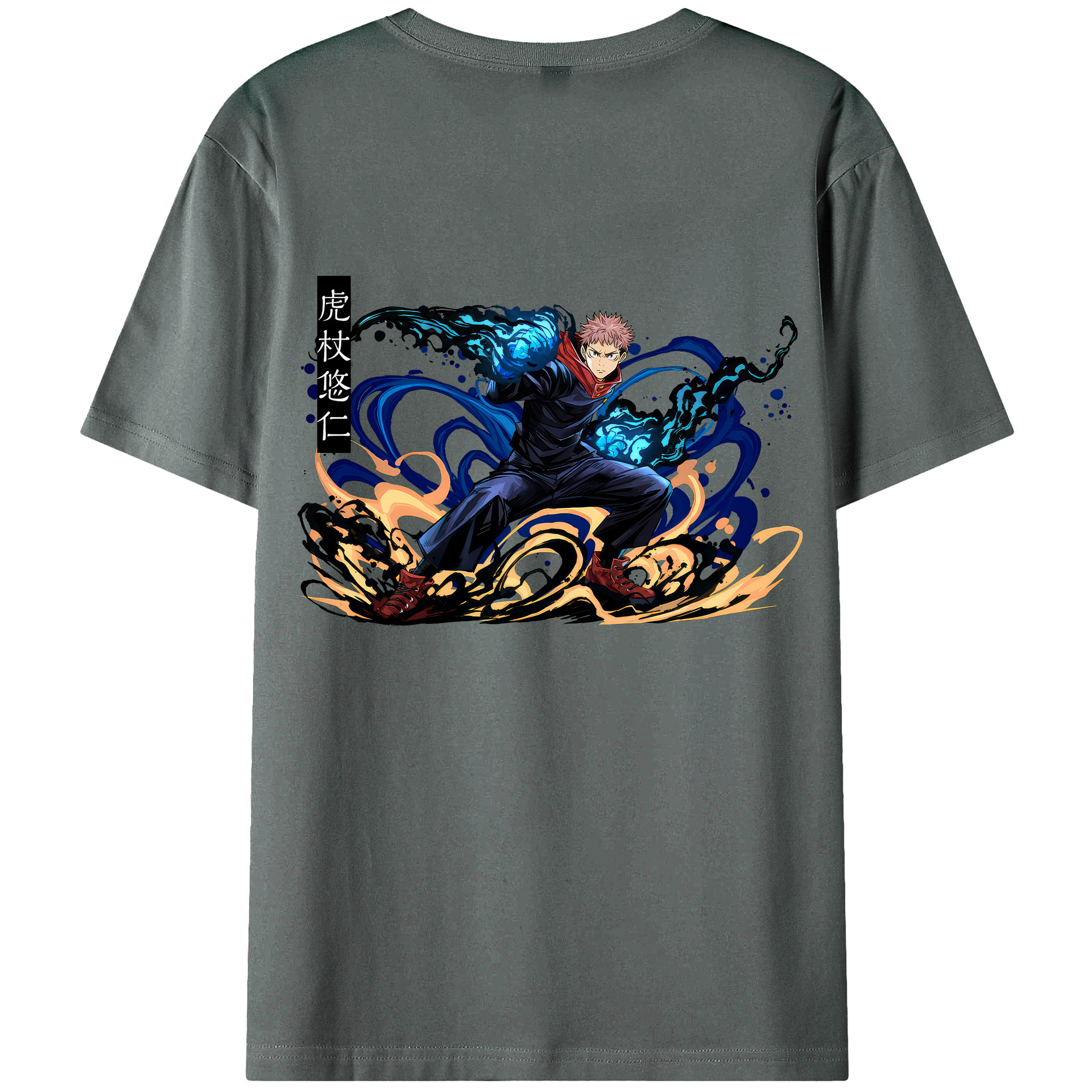 （画像用） 呪術廻戦 Jujutsu Kaisen 綿100％ メンズ半袖Tシャツ（バックプリント） 通気性